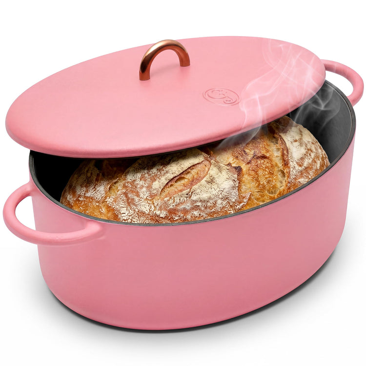 6.75 Quart Enameled Cast Iron Dutch Oven Pot w