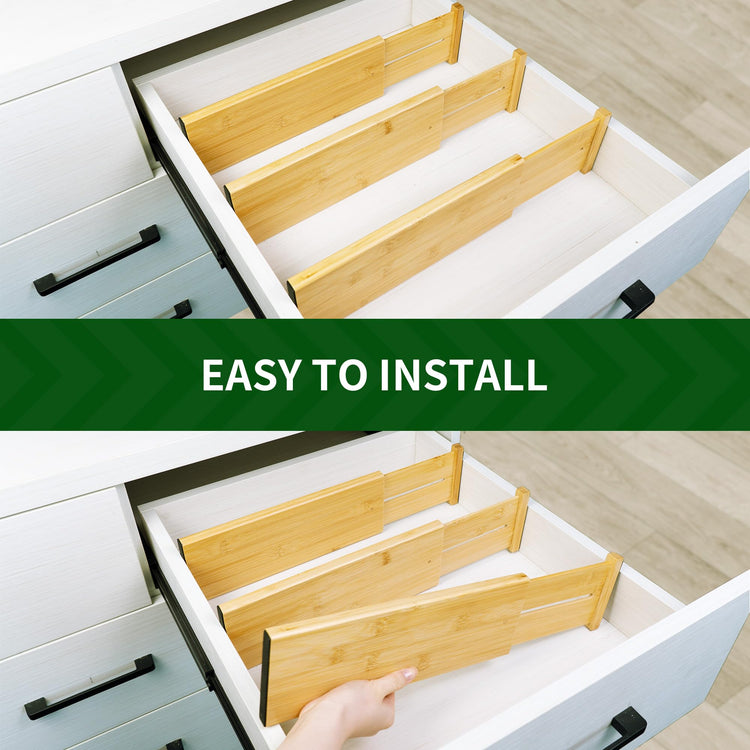 3 Pack Bamboo Drawer Dividers