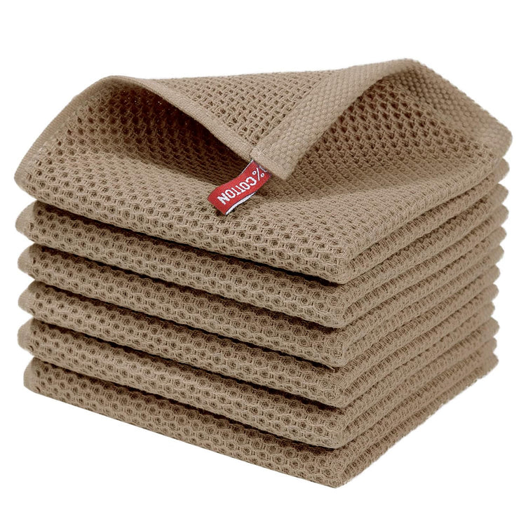 100% Cotton Waffle Weave Kitchen Dish Cloths 6 (6 Count)