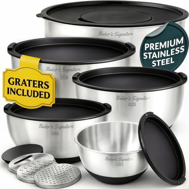 Stainless Steel Mixing Bowls with Lids Set of 5 (5 Count)