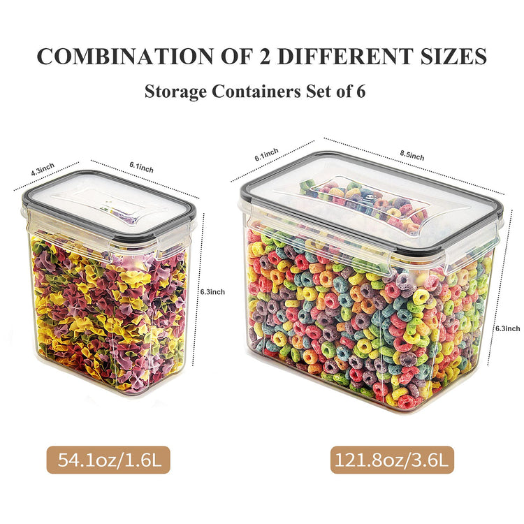 Airtight Food Storage Containers Cereal & Dry Food Storage Container Set of 6