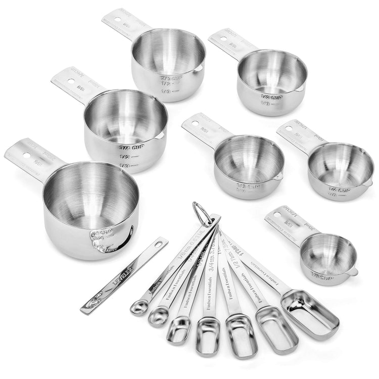 Stainless Steel Measuring Cups and Spoons Set