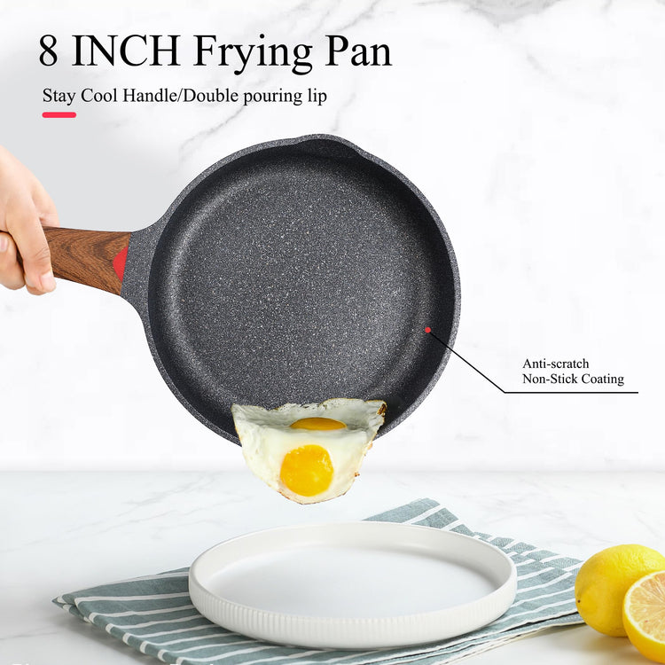 8 Inch Nonstick Frying Pan Skillet with Lid