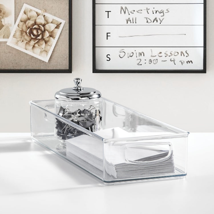 Slim Extra Long Clear Storage Bin (2 Count)