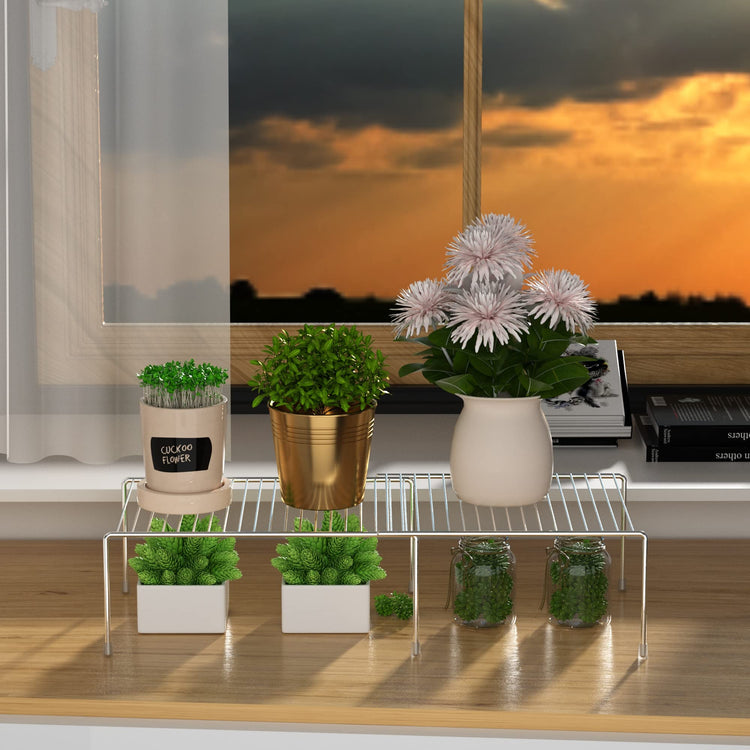 Expandable Metal Rustproof Kitchen Counter & Cabinet Shelf