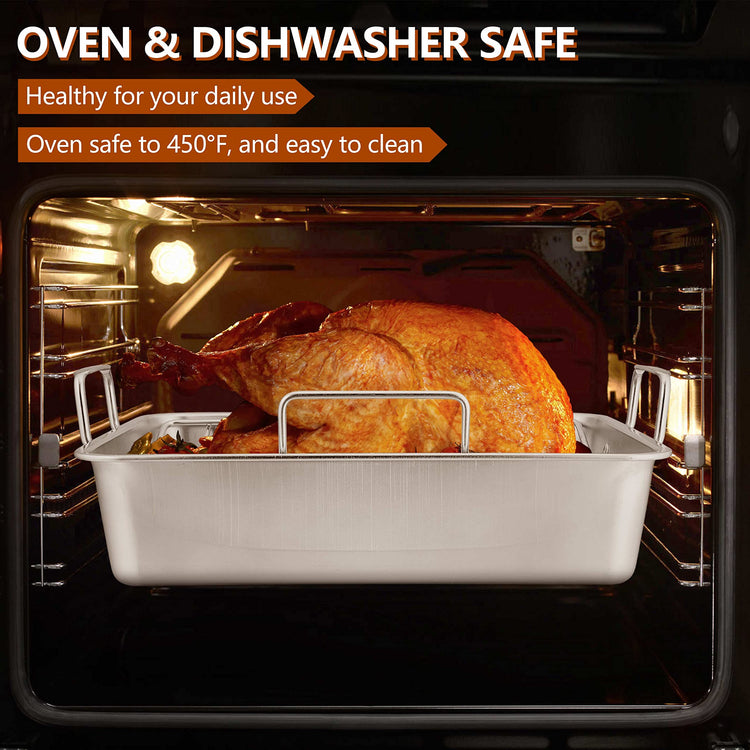 Roasting Pan with Flat Rack & V