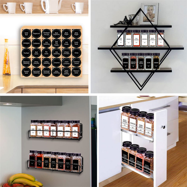 48 Pack Glass Spice Jars with Labels