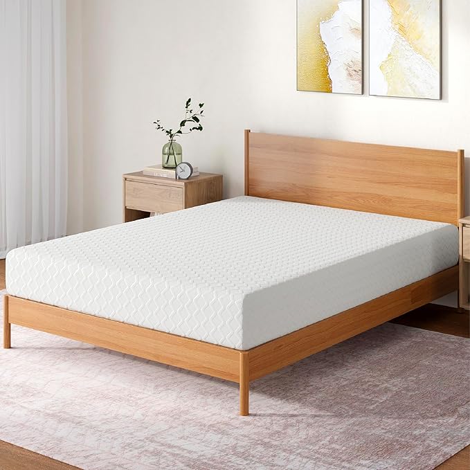Signature Design by Ashley Twin Size Chime 10 Inch Medium Firm Memory Foam Mattress with Green Tea & Charcoal Gel for Pressure Relief, Fiberglass Free, Mattress In A Box
