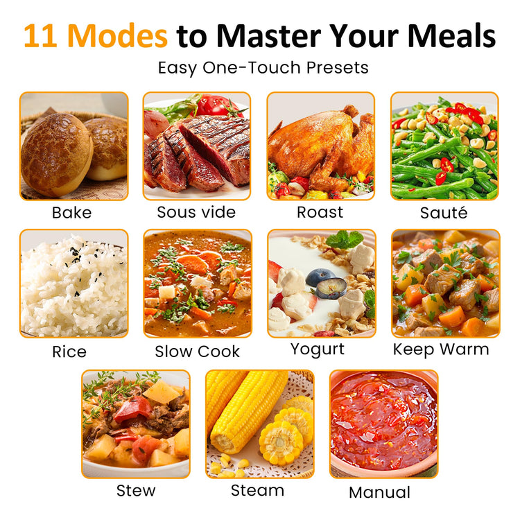 12-in-1 Programmable Slow Cooker 6.5QT with Timer & Keep Warm