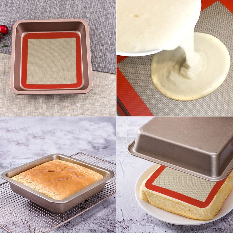 Silicone Baking Mats for 8 inch Square Cake Pan