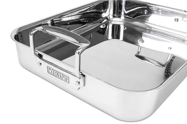 3 Ply Stainless Steel Roasting Pan with Non Stick Rack