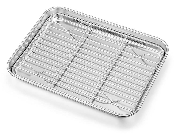 Mini Baking Sheet with Wire Rack for Toaster Oven