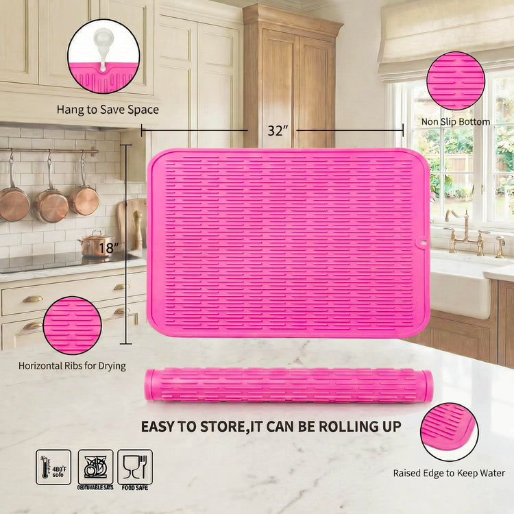 Silicone Dish Drying Mat for Multiple Usage