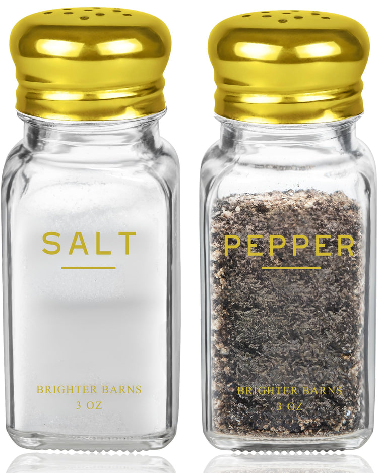 Gold Salt and Pepper Shakers Set by Brighter Barns