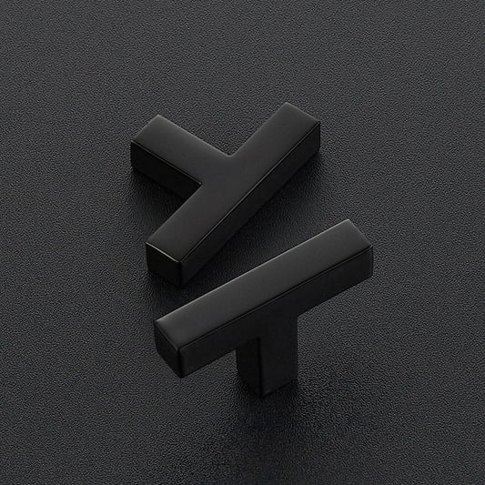 Ravinte 10 Pack Solid Square Bar Handles and Pulls - Black Matte Kitchen Cabinet Hardware