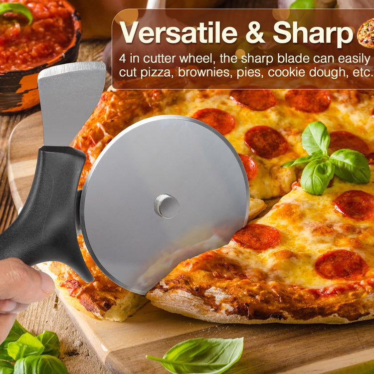 Professional Pizza Cutter & Crust Cutter 2 in 1
