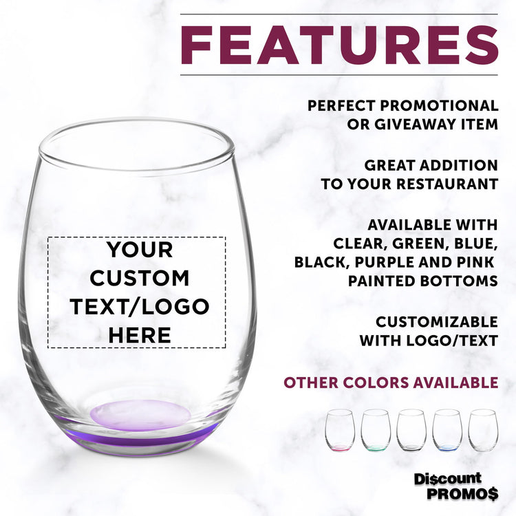 Custom Stemless Wine Glasses by ARC 5.5 oz Set of 12 (100 Count)