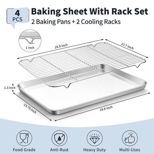Stainless Steel Baking Sheet with Rack Set