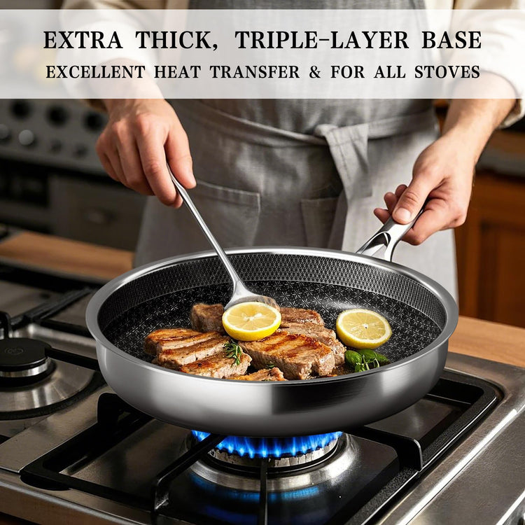 Hybrid Tri ply Stainless Steel Cookware Set Oven Safe