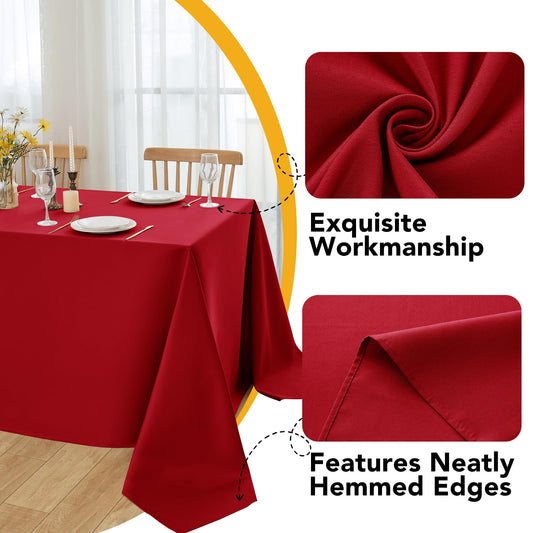10 Pack Red Tablecloths for Rectangle Tables (10 Count)