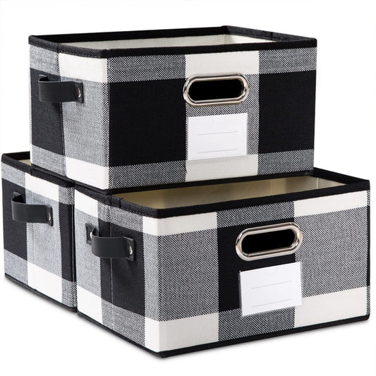 Large Collapsible Storage Baskets for Closet [3 (3 Count)