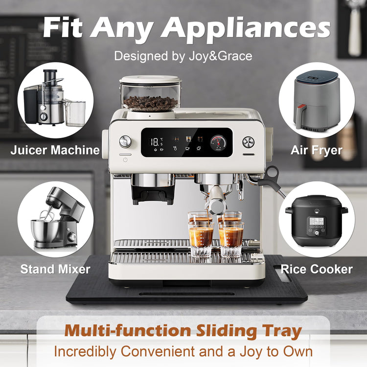 Appliance Slider for Kitchen Appliances 360° Rolling Sliding Tray for Coffee Maker Countertop