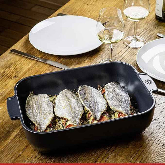 Peugeot - Appolia Rectangular Oven Dish - Ceramic Baker with Handles - Slate, 8 x 6 x 2 inches