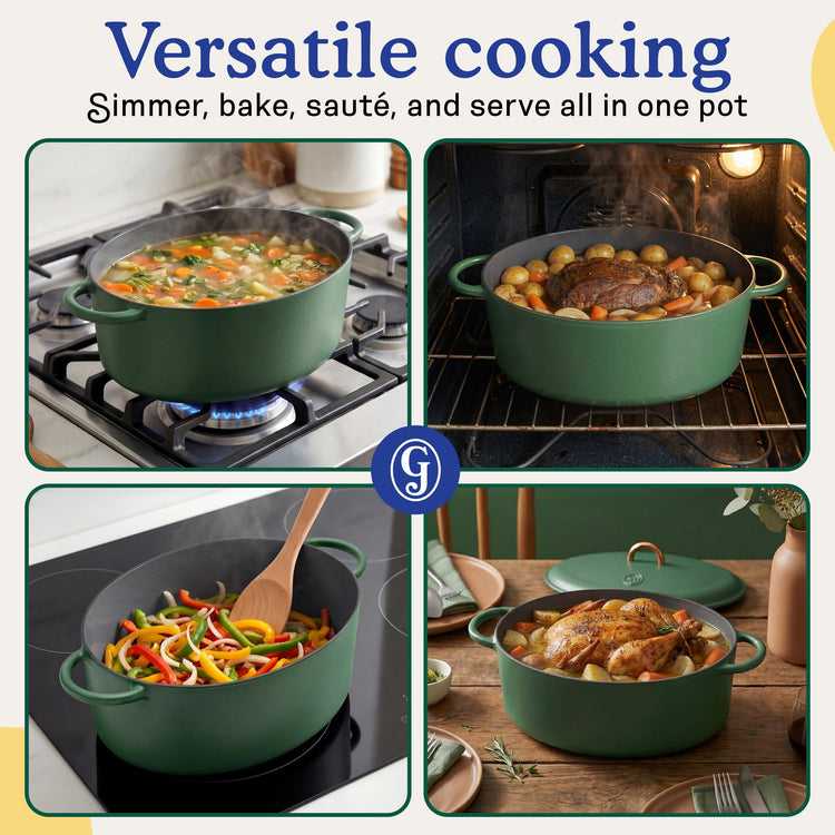 6.75 Quart Enameled Cast Iron Dutch Oven Pot w