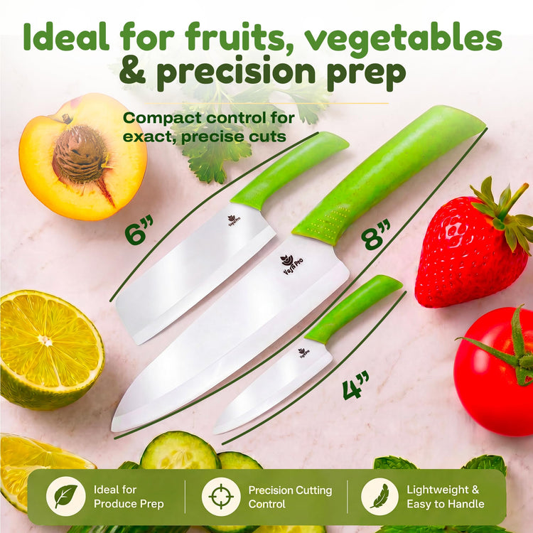 Ceramic Knife Set with Ergonomic Handle (3 Count)