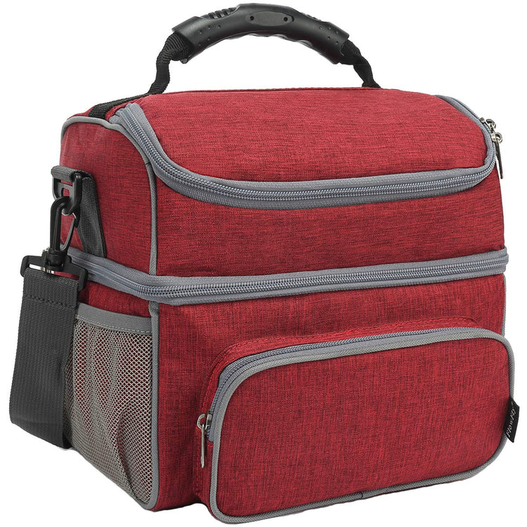 Double Layer Cooler Insulated Lunch Bag Adult Lunch Box Large Tote Bag for Men (2 Count)