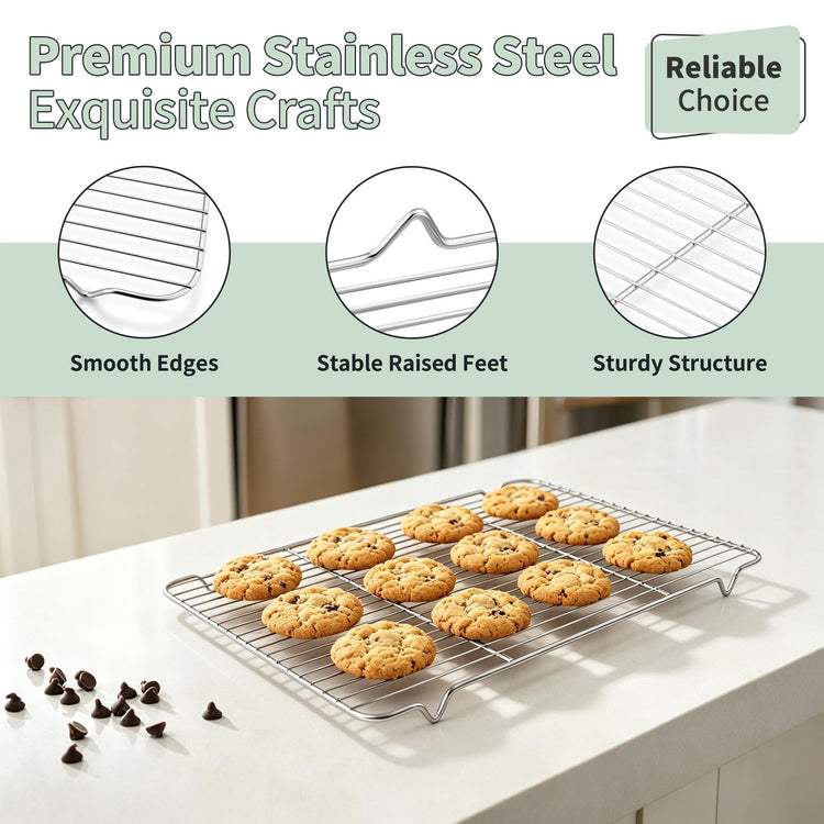 Stainless Steel Baking Sheet with Rack Set (4 Count)