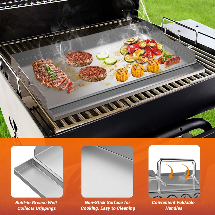 25x16 Inch Stainless Steel Griddle for BBQ and Flat Top Grill