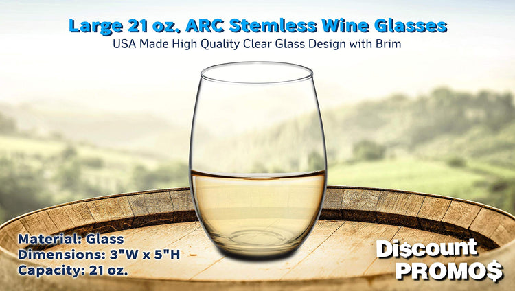 10 ARC Stemless Wine Glasses Set (10 Count)