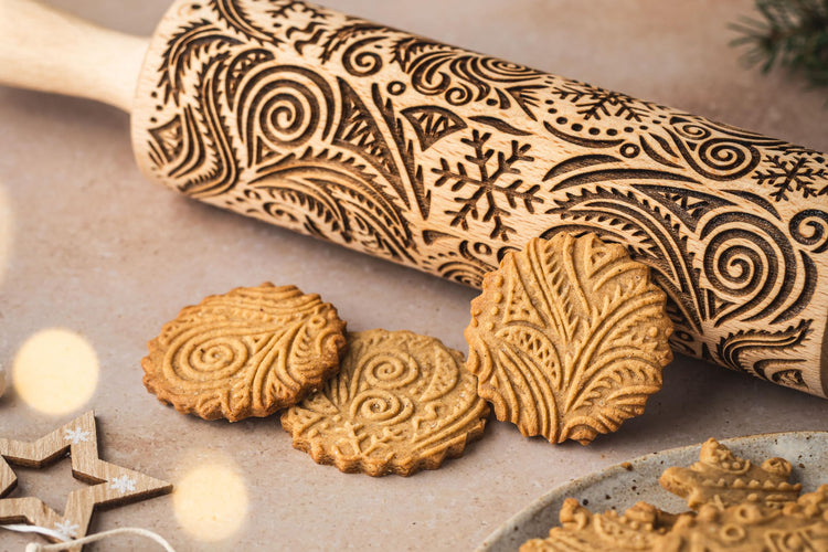 FROST Embossing rolling pin for Christmas cookies