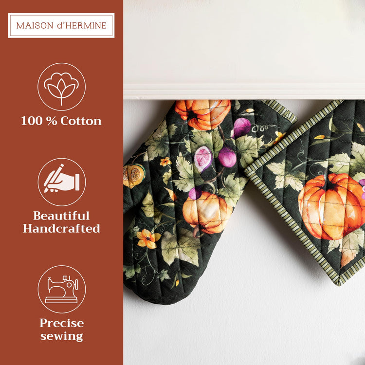 100% Cotton Oven Mitt & Pot Holder Set (2 Count)