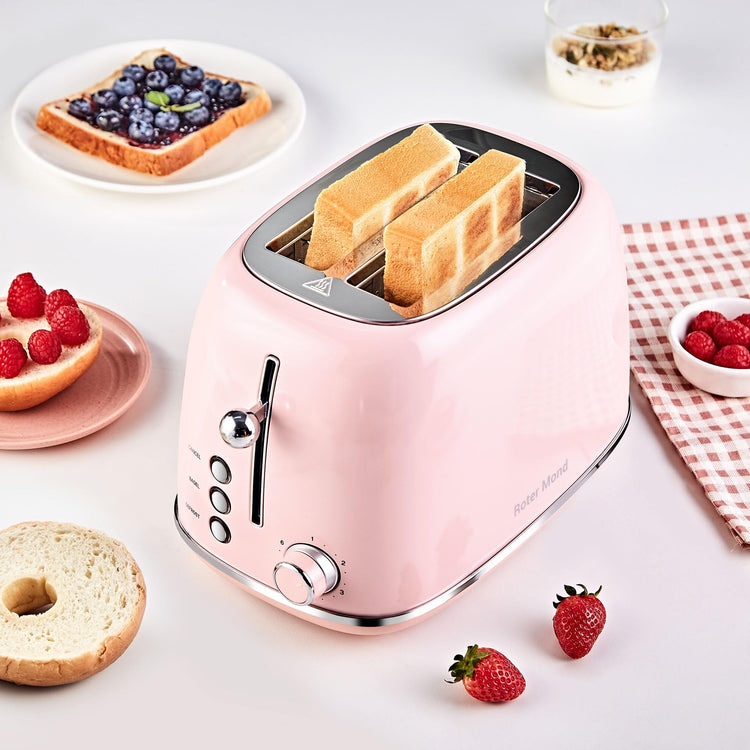 2 Slice Toaster Retro Stainless Steel with Bagel (2 Count)