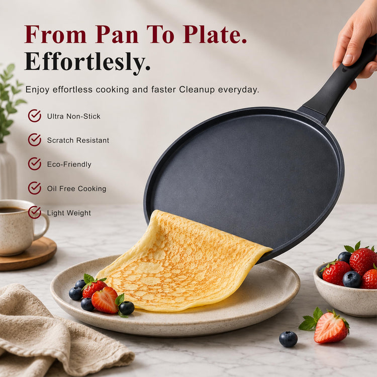 11'' Energy Aluminum Crepe Pan Ceramic Coated Induction & Oven Safe