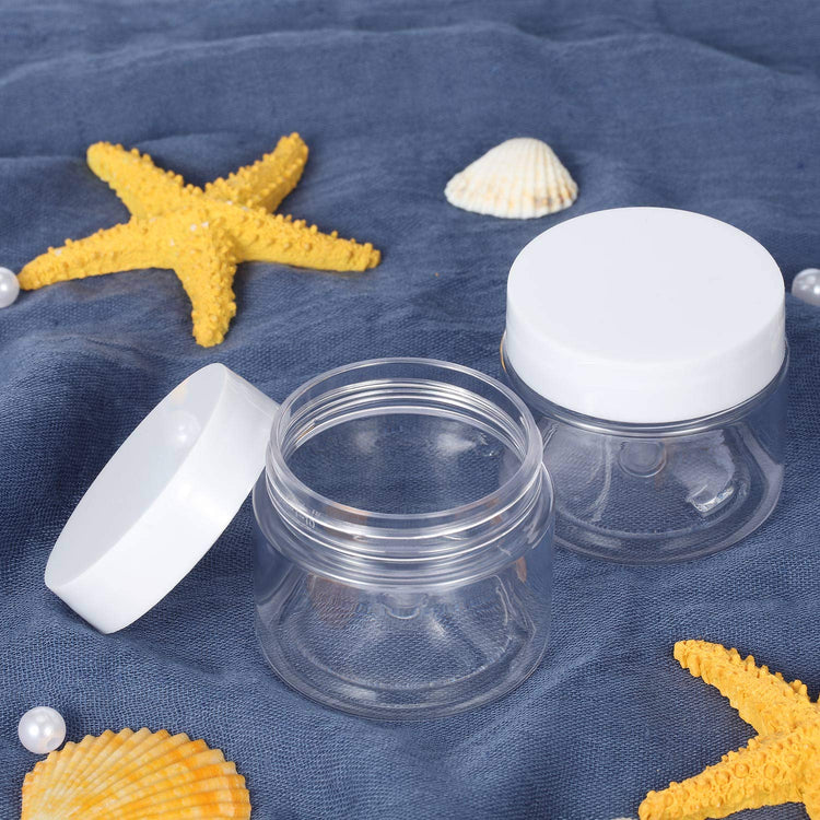 6 Pack 3 oz Plastic Jars Containers with Lids Wide (6 Count)