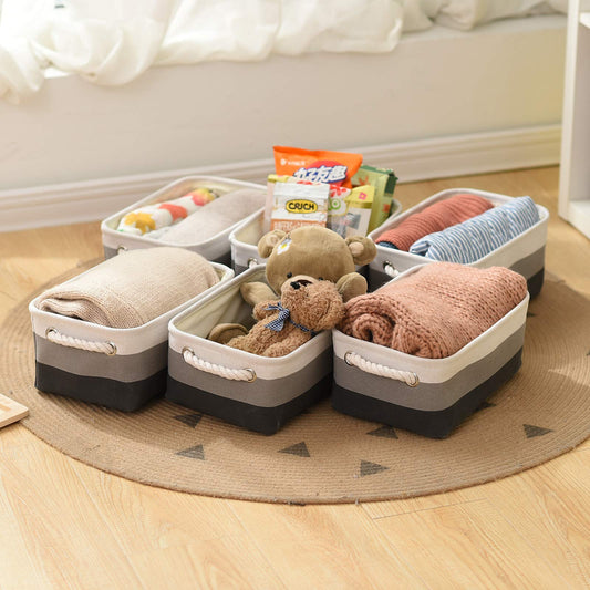 Small Storage Baskets for Shelves (6 Count)