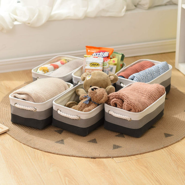 Small Storage Baskets for Shelves (6 Count)