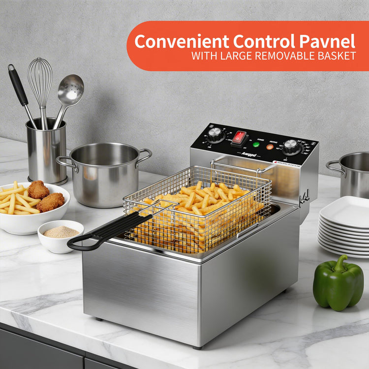 Electric Deep fryer Single Tank Deep Fryer with Basket Capacity 10L