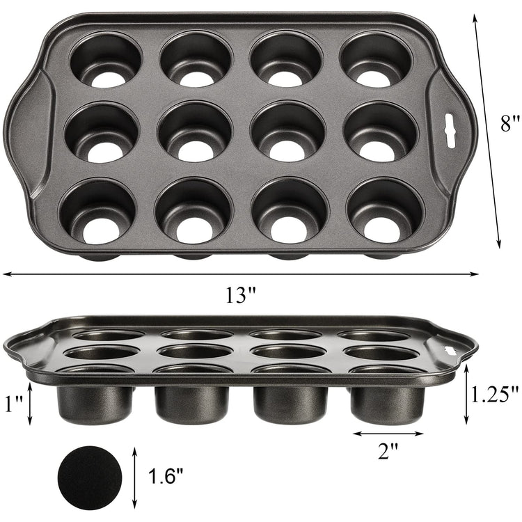 12 Cavity Mini Cheesecake Pan with 24 Pieces Removable Bottom