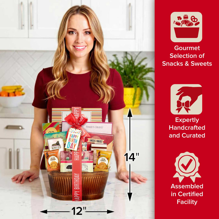 Birthday Gift Basket Wishes with Fun & Enjoyable Snacks