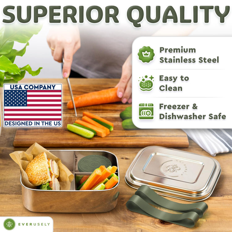 Stainless Steel Bento Box + Condiment Container
