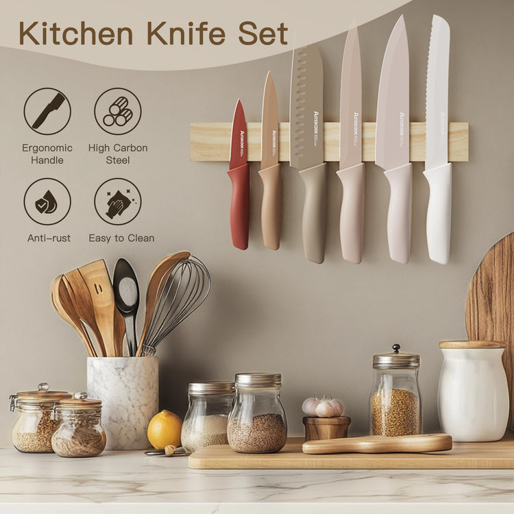 Knife Set 13 Pieces Kitchen Knives Set with Healthy Anti (13 Count)
