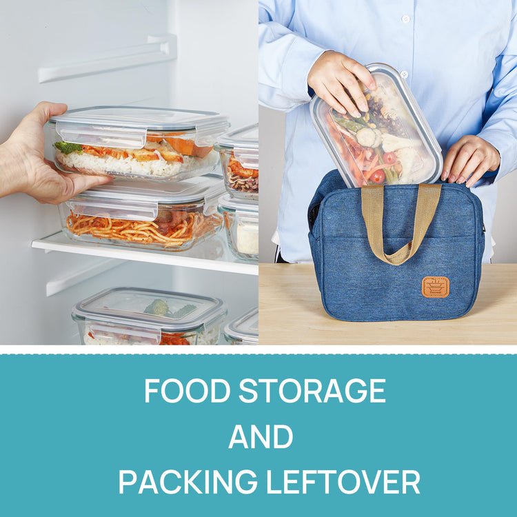 5 Pack 35oz Glass Food Storage Containers with Lids (5 Count)