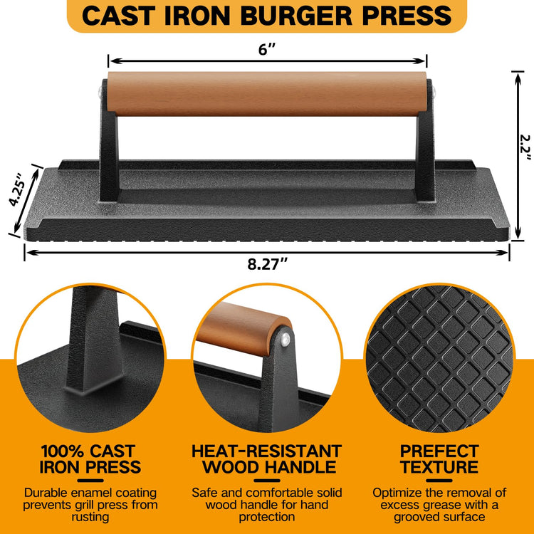 Cast Iron Grill Press