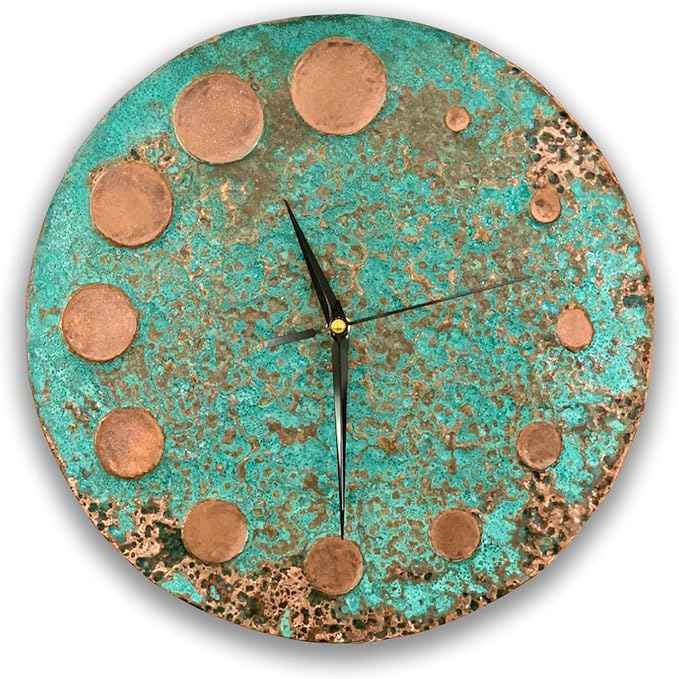 Handmade Copper Wall Clock Artisan Touch in Every Piece - Time Circles Wall Decor Copper Clock for Living Room, Office, Kitchen & Bedroom (24 Inch)
