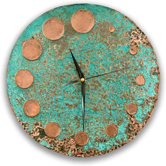 Handmade Copper Wall Clock Artisan Touch in Every Piece - Time Circles Wall Decor Copper Clock for Living Room, Office, Kitchen & Bedroom (20 Inch)