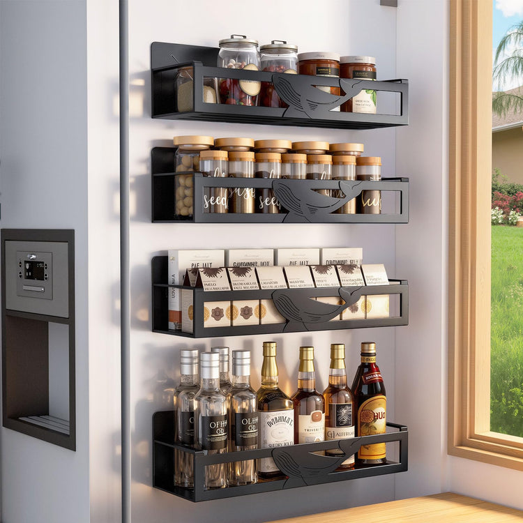 Magnetic Spice Rack for Refrigerator (4 Count)